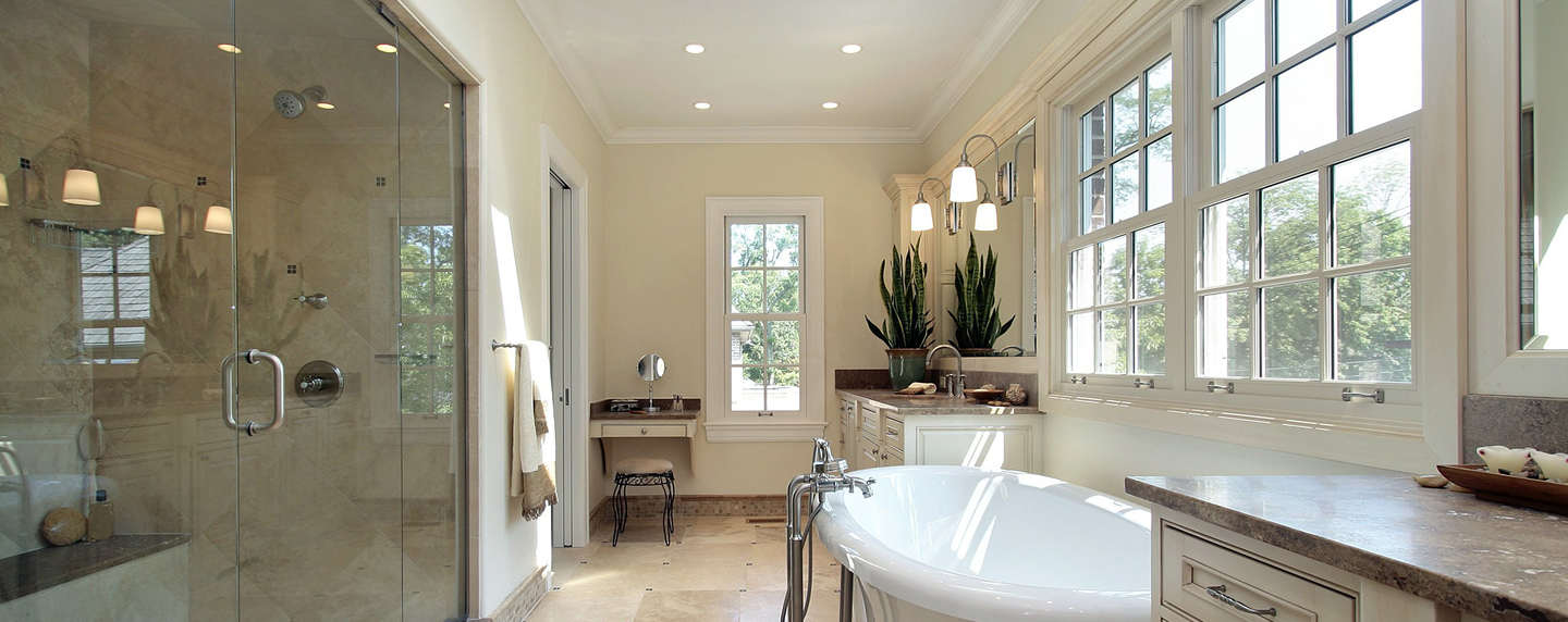 bathroom with a glass shower